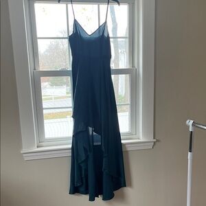 SHEIN Teal High Low Spaghetti Strap Dress